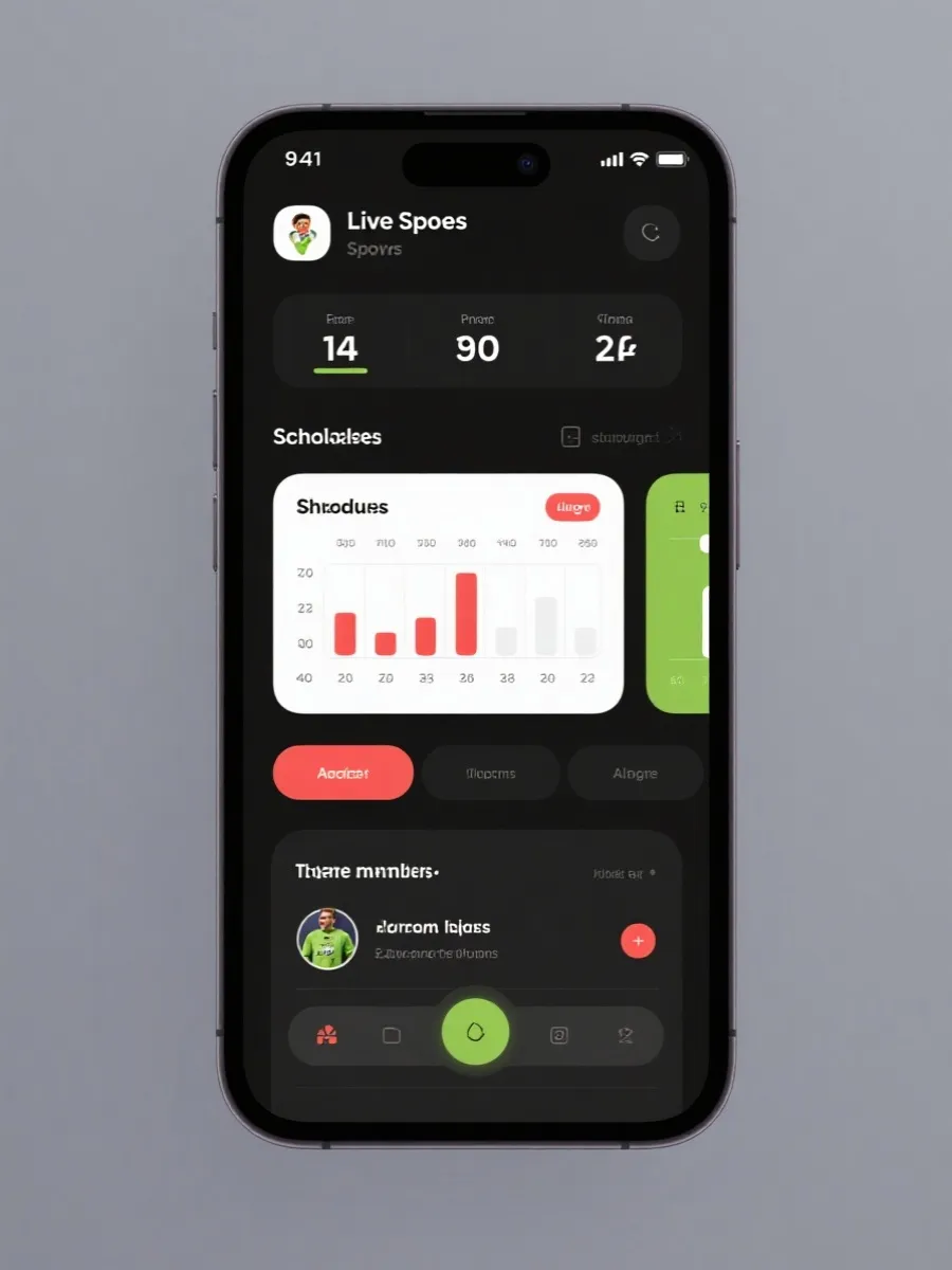 亚冠赛事App界面示意